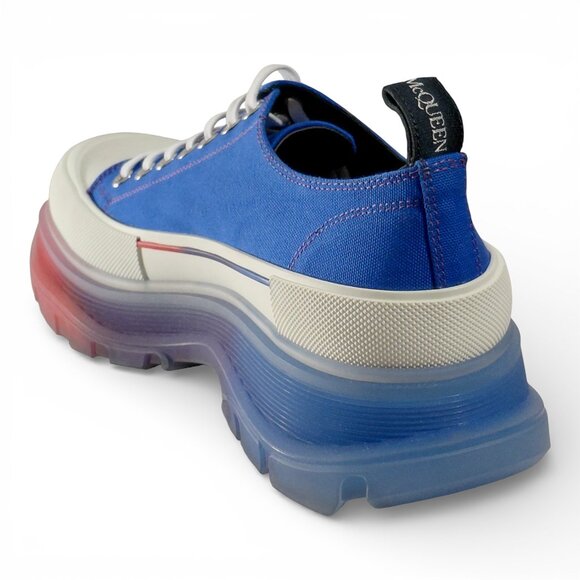 Alexander Mcqueen Men Tread Slick Blue & Red Low Top Sneakers EU 43.5  US 10.5